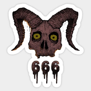 Goat Skull 666 Sticker